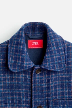 ZARA Х HARRY LAMBERT КУРТКА В КЛЕТКУ, СИНИЙ
