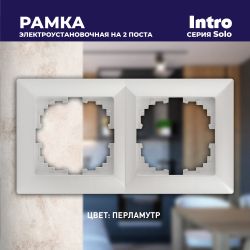 Рамка для розеток и выключателей Intro Solo 4-502-06 на 2 поста, СУ, перламутр