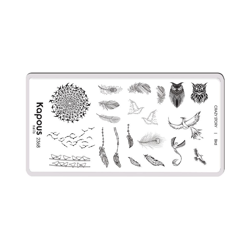 3 Kapous Professional Nails Пластина для стемпинга,Bird  ,