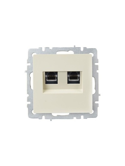 Розетка компьютерная двойн. СП RJ45 кат.5E BRITE РК10-2-БрКр механизм беж. IEK BR-K20-1-K10