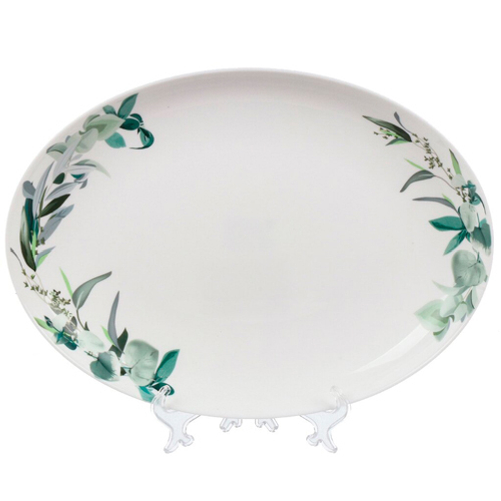 Эвкалипт,Тарелка десертная, стеклокерамика, 19 см, круглая, Daniks, LHP-75 (448965)