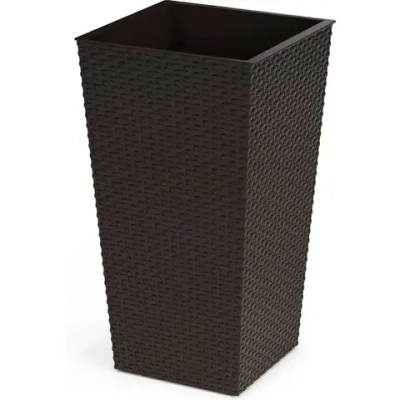 Кашпо напольное Ротанг 340х615мм (со вставкой)(мокко)