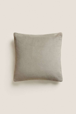 ZARA HOME ОДНОТОННЫЙ ЧЕХОЛ ДЛЯ ДЕКОРАТИВНОЙ ПОДУШКИ ИЗ ФЛИСА, ПЕСОЧНЫЙ