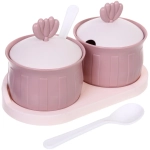 Набор банок для специй SEGRETO» 2шт с ложками 20*10*12см пыльная роза