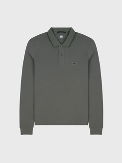 Поло с длинным рукавом C.P. Company Stretch Piquet Slim Line Dark Green