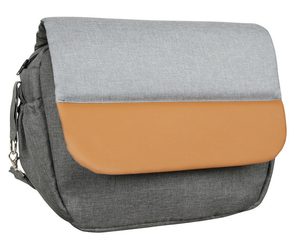 Детская коляска Alis Alvaro F 3 в 1 Al 05 т.серый+св.серый+рыжая кожа