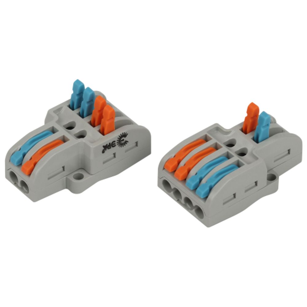 Клемма ЭРА NO-225-457 проходная разветвительная 222-4124 с рычагами 2/4 полюса 0.08-2.5/4 мм2 (упаковка 1 шт.)