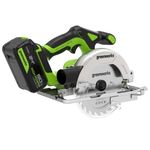 Дисковая пила акк. Greenworks GD24CS165, 24V,б/щет,165х20мм, 4800 об/мин, рез 57мм,1х5Ач,ЗУ,кор (1501607CUG)