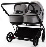 Детская коляска для двойни Adamex Leo Duo 2 в 1 TK01 (СВЕТЛО-СЕРЫЙ)