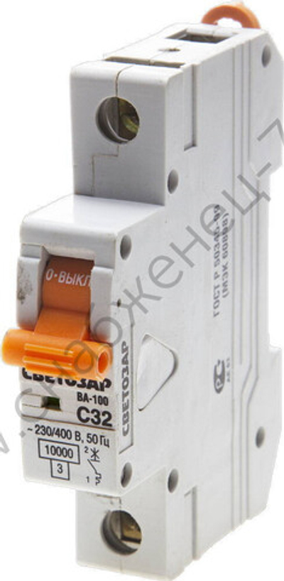 СВЕТОЗАР 1-полюсный, 32 A ″C″ откл. сп. 10 кА, 230/400В, Автоматический выключатель (SV-49071-32-C)