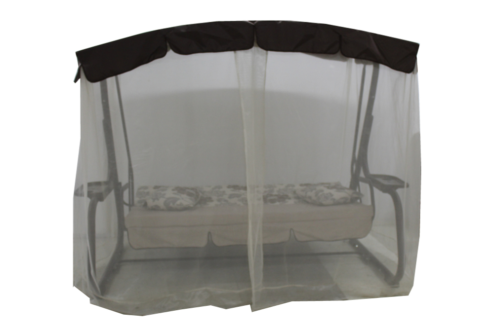 Качели садовые OLSA 3-х местные Турин меб.ткань(каркас коричневый, м/э бежевый рис.цветы)1 уп.