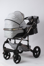 Детская коляска LUXMOM 555-W 3В1 серый текстиль