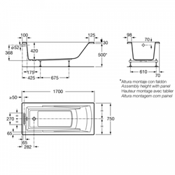 Акриловая ванна Roca Hall 170x75 ZRU9302768