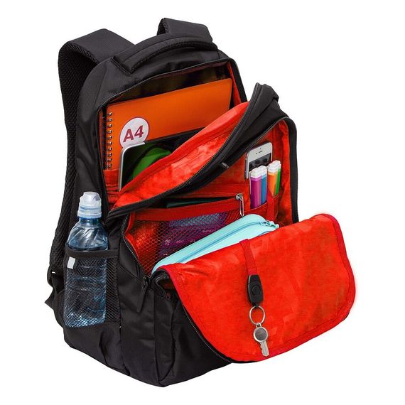 Çanta \ Bag \ RU-430-2 Рюкзак (/2 черный - красный)