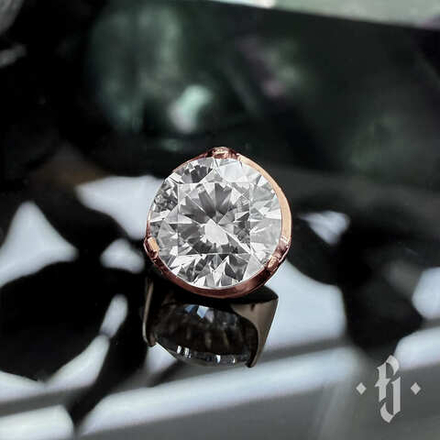 Накрутка "Cubic Flat" - Розовое золото - White CZ