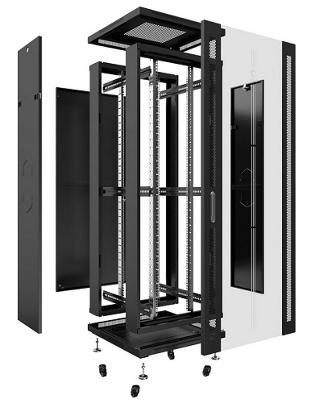 Шкаф напольный 19", 42U Cabeus SH-05C-42U60/60-BK