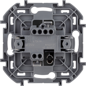 Выключатель без фиксации (кнопка) с Н.О. контактом - INSPIRIA - 6 A - 250 В~ - антрацит