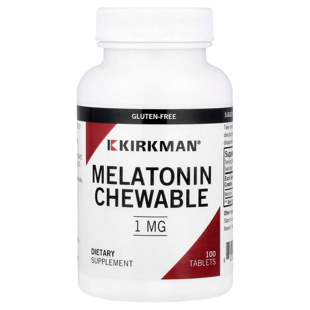 Kirkman Labs, Мелатонин, жевательные таблетки, 1 мг, 100 таблеток