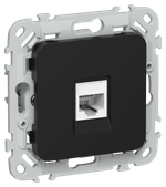 FLITE Розетка компьютерная RJ45 категория 5Е UTP РК5е-1-0-ФлЧ черный IEK