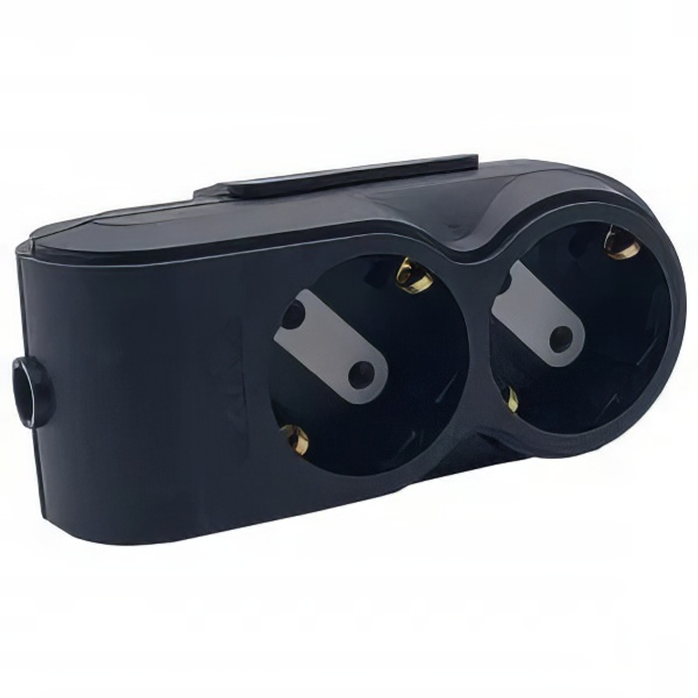 Колодка 2 гнезда OVIVO суппорт с/з черная 700-080000-112