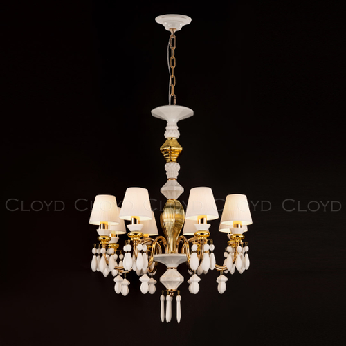 Люстра Cloyd LOTTIE-B C8 / Ø62 см- бел.-золотая керамика (арт.11212)