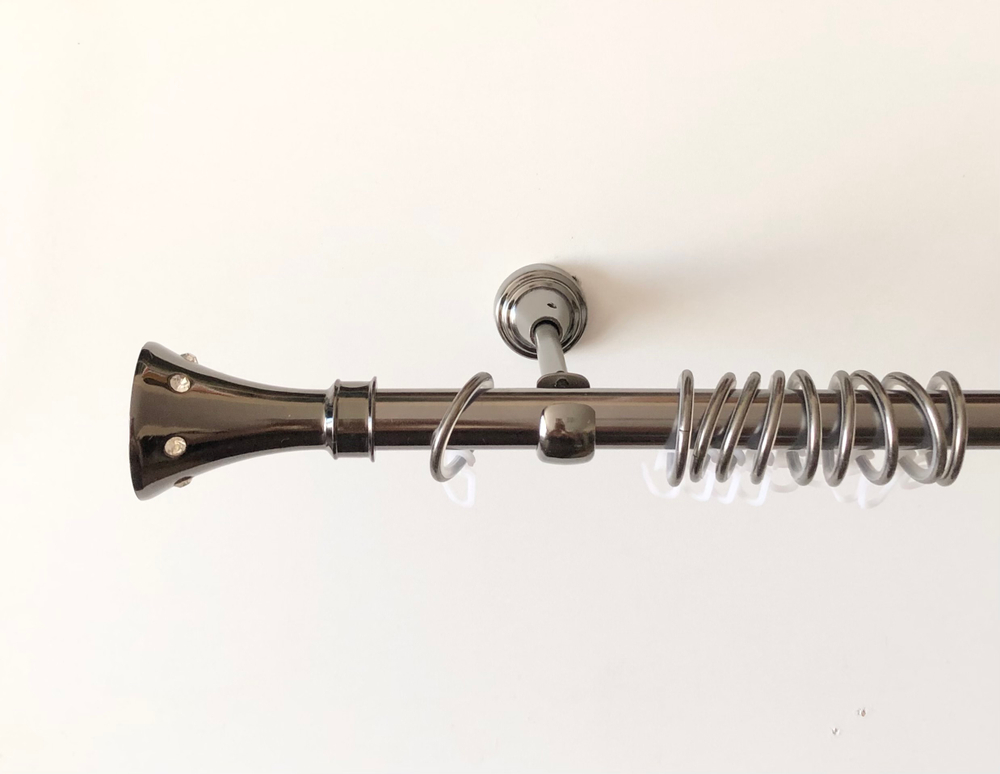 Карниз для штор "Картер" d19 мм однорядный, цвет черный никель