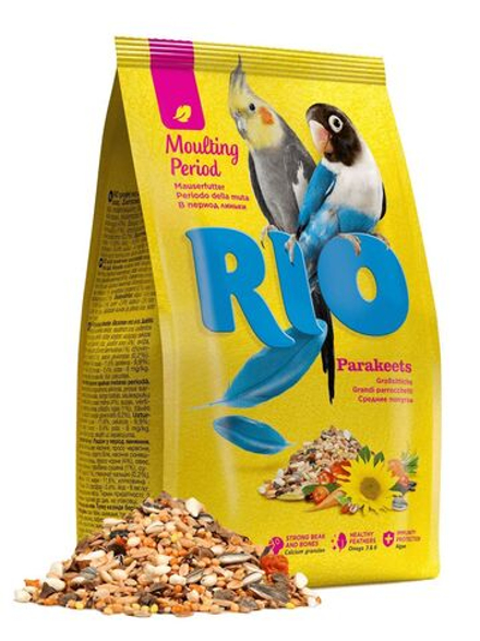 Сухой корм RIO для средних попугаев в период линьки, 500 г