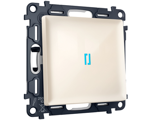 MA302020 Комплект механизма 1-кл выключателя с подсветкой 10000K ALFA Бежевый глянец QUANT (AP3020, VM101, G17B)