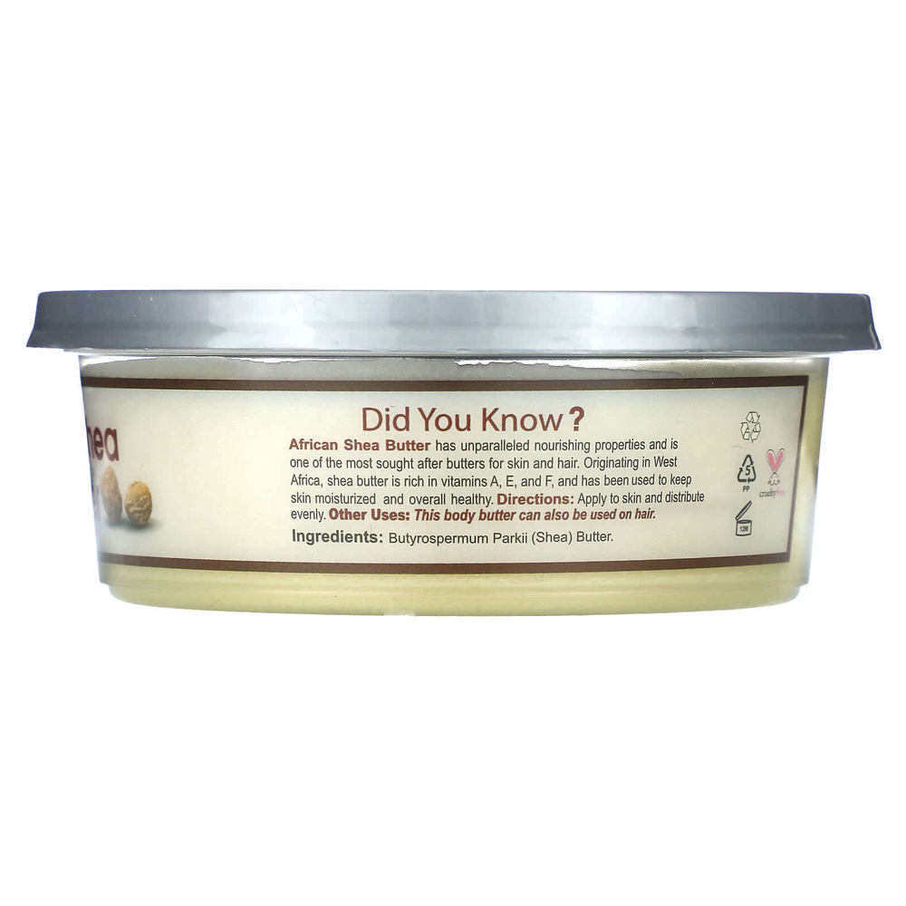 Okay Pure Naturals, Масло африканского ши для кожи и волос, гладкий белый, 212 г (7,5 унции)