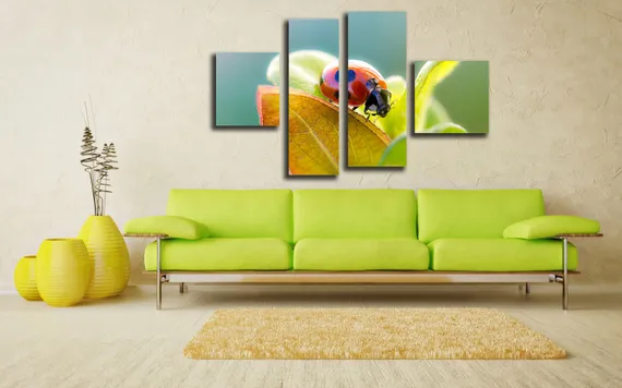 Модульная картина "Божья коровка"