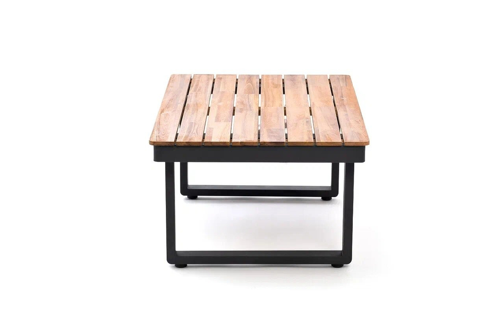 Кофейный стол из алюминия Joygarden ТОПА прямоугольный, темный графит, коричневый