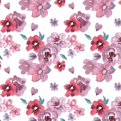 Яркие розовые цветы акварелью