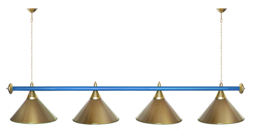 Лампа STARTBILLIARDS 4 пл. (плафоны золотые,штанга золотая,фурнитура золото)