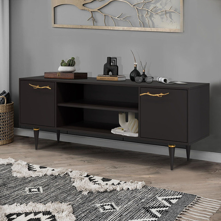 Тумба под ТВ Арт Колор matte 155см Классик Голд Терпкий коричневый матовый