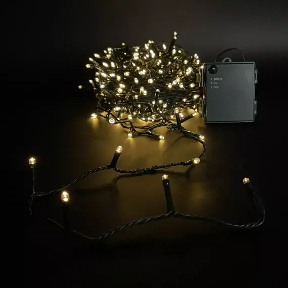 Гирлянда на батарейках 36 м., 480 LED ламп теплого свечения, статика, таймер, LUCA Lighting (85826)