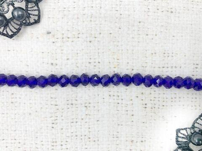 Бусины граненые Рондель, d 8 мм, (1уп=10нитей), синий