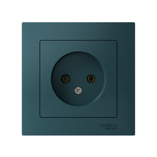 Розетка 1-м СП AtlasDesign 16А IP20 без заземл. в сборе изумруд SE ATN000840