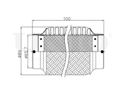 Гофра глушителя 65x100 мм InnerBraid UNIO EXP-65100