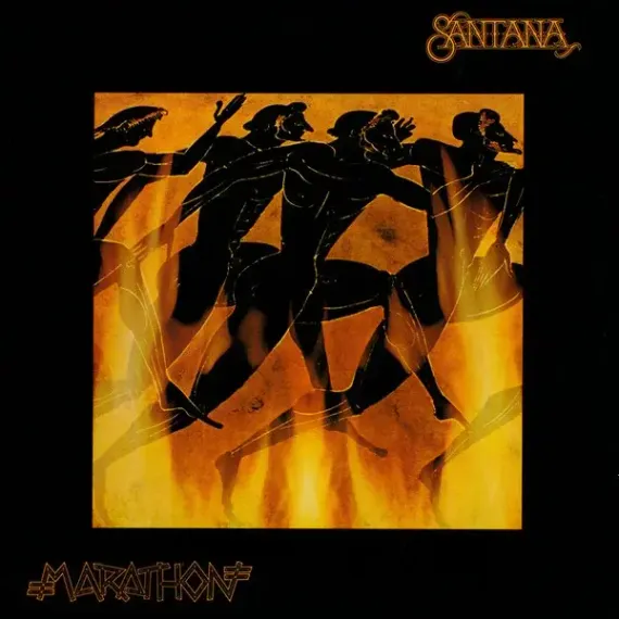Santana – Marathon - Yellow, Red &amp; Orange Marbled - LP