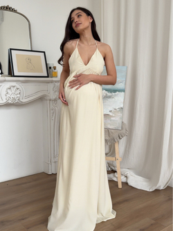 Сарафан хлопковый, длинный, на завязках через шею