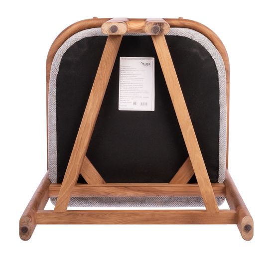 Стул полубарный Rich рогожка бежево-голубая с ножками цвета орех