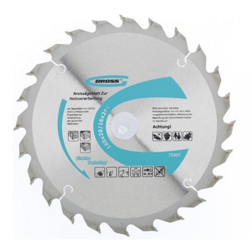 Диск пильный 160x20/16x24Т мм Gross