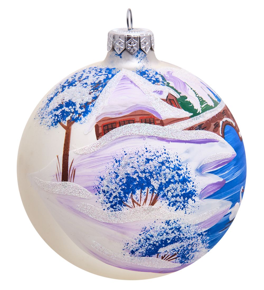 Элита НФШ-1340 Ел. украшение Шар «Лебеди» 100 мм