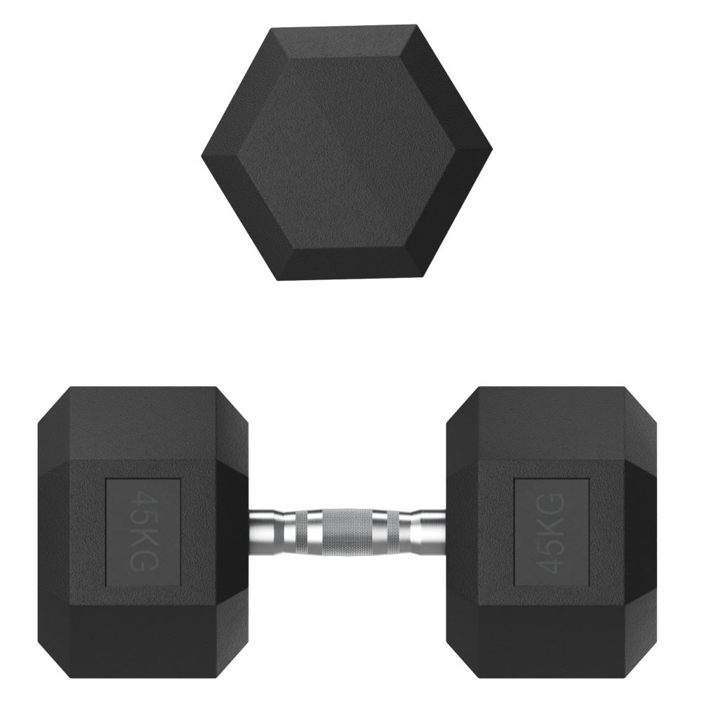 Гантель гексагональная UNIX Fit обрезиненная 45 кг, 2 шт.