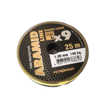 Шнур кевларовый Aramid Line X9  1,00 мм., 140 кг, длина 25 м, жёлтый