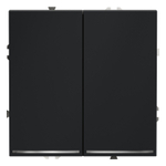 Выключатель встраиваемый VOLTUM S70 двухклавишный с подсветкой 10А, (графит)