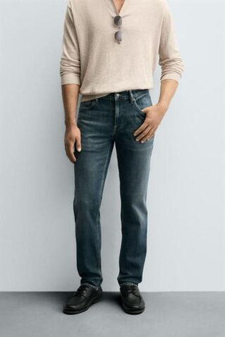 ZARA ДЖИНСЫ SLIM FIT БАЗОВЫЕ, СИНИЙ