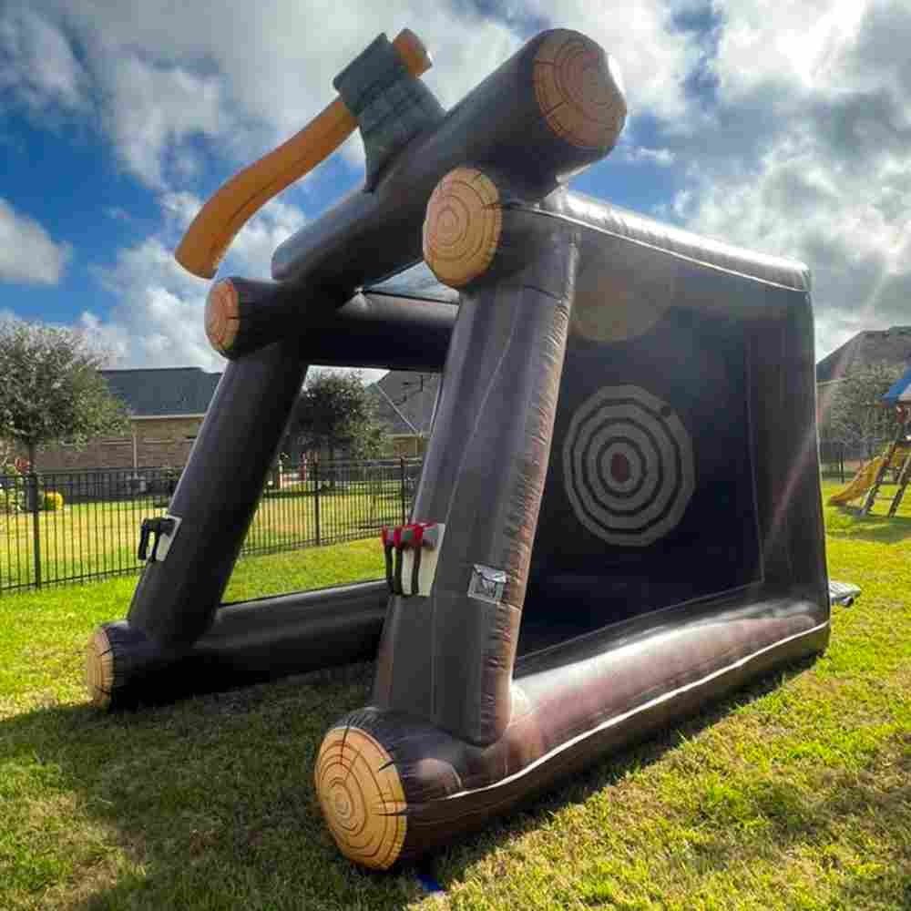 Надувной дартс «Меткий топор» на подкачке, диаметр 4 м, размер 4×3×4 м