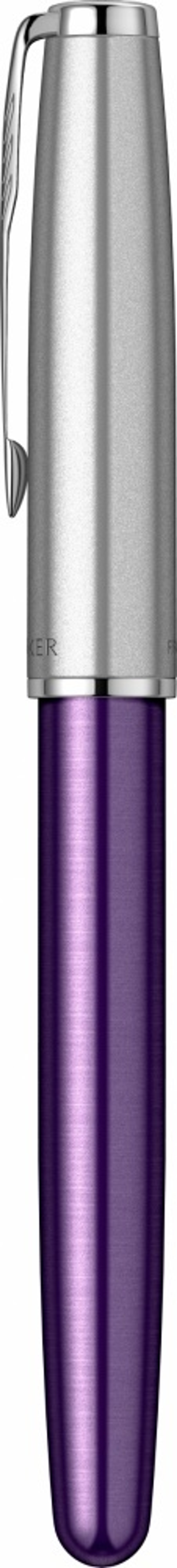 Ручка-роллер Parker Sonnet Essentials Violet SB Steel CT 2169368, цвет чернил black, перо: F, в подарочной упаковке.