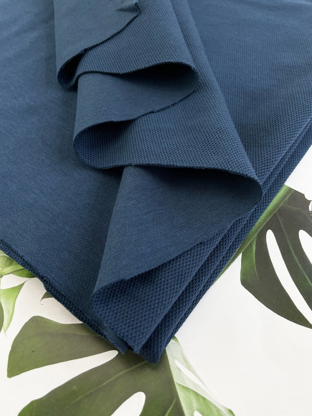 ТЕМНО-СИНИЙ - Дабл Фейс ПИКЕ, компакт пенье (Ксения) (к0 - дефект кромки 0-5 см)